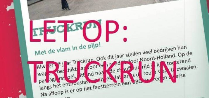 Belangrijk nieuws: De Truckrun gaat NIET door!